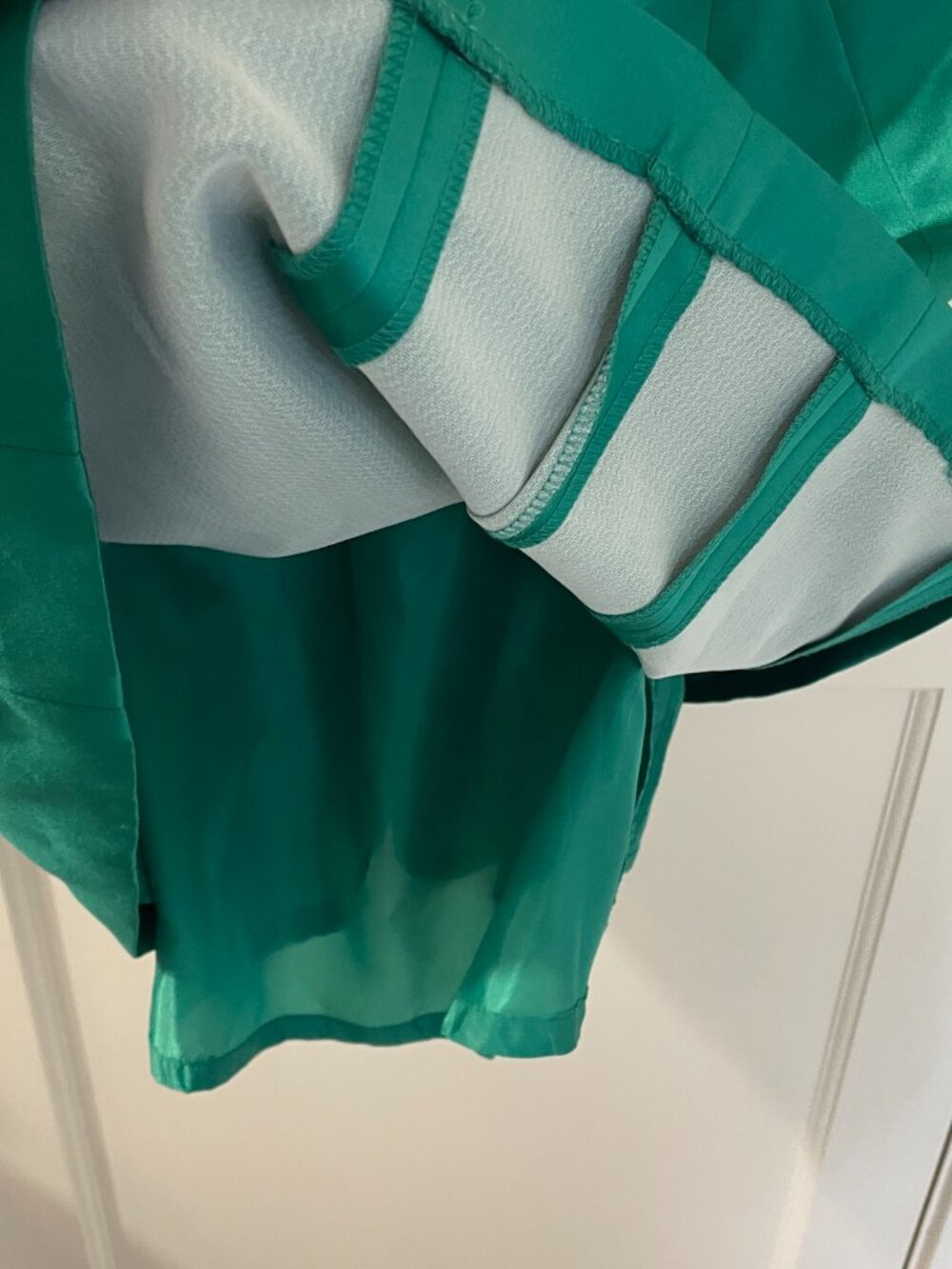 Kay Unger Green/Teal Cocktail Dress Size 8 Beaded Halter keyhole back lined - Picture 8 of 8